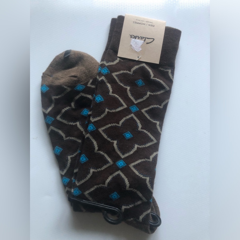 Clarks Brown and Blue Patterned Men's Socks